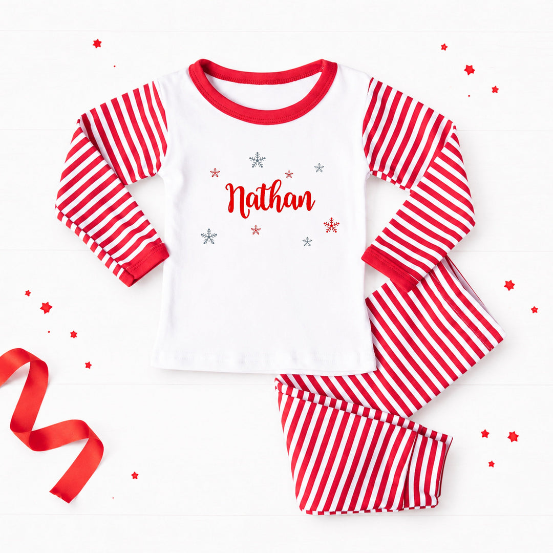 Personalised Red Snowflake Christmas Pyjamas