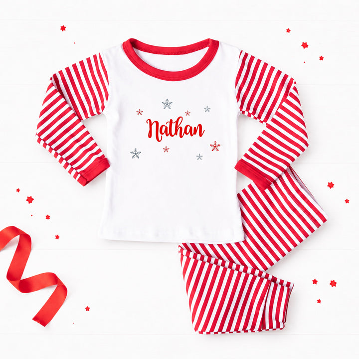 Personalised Red Snowflake Christmas Pyjamas