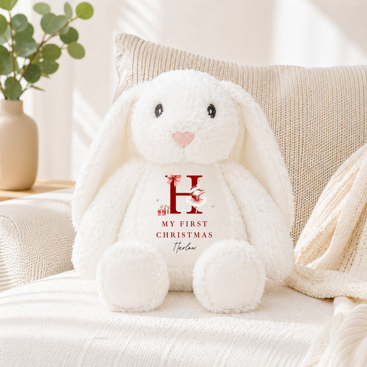 Personalised Red Ballerina Initial Christmas Soft Toy