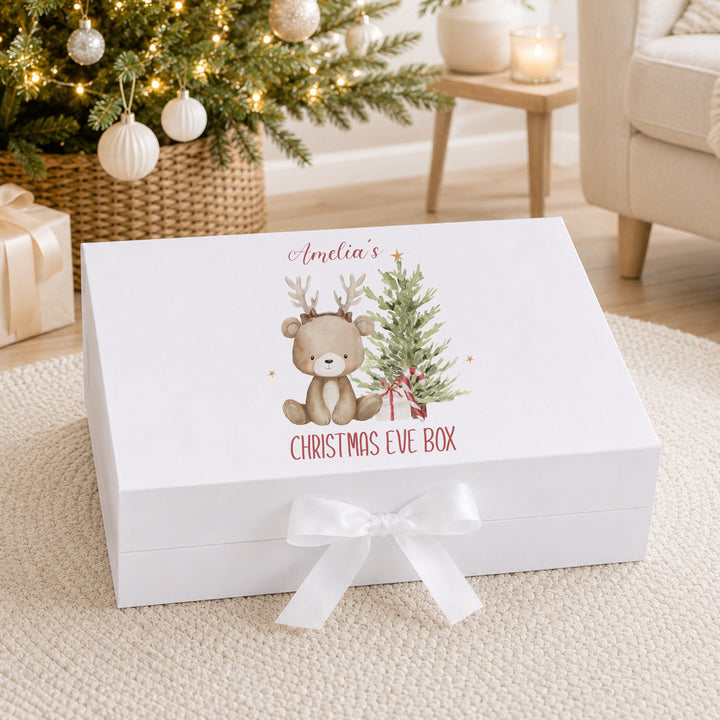 Personalised Bear Reindeer Tree Christmas Eve Box
