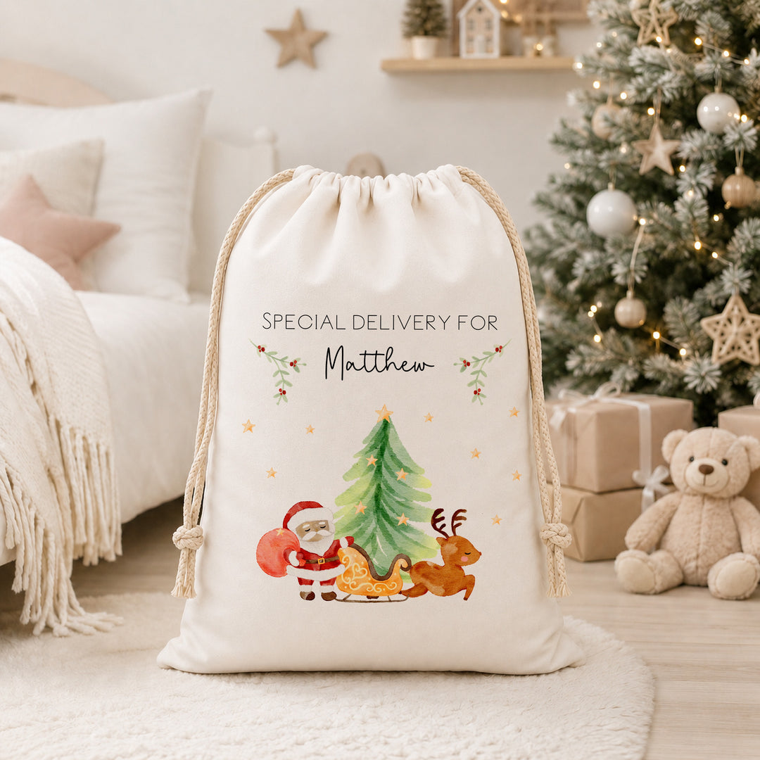 Personalised Santa Sack Santa Scene