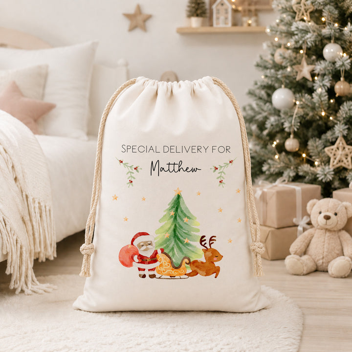 Personalised Santa Sack Santa Scene