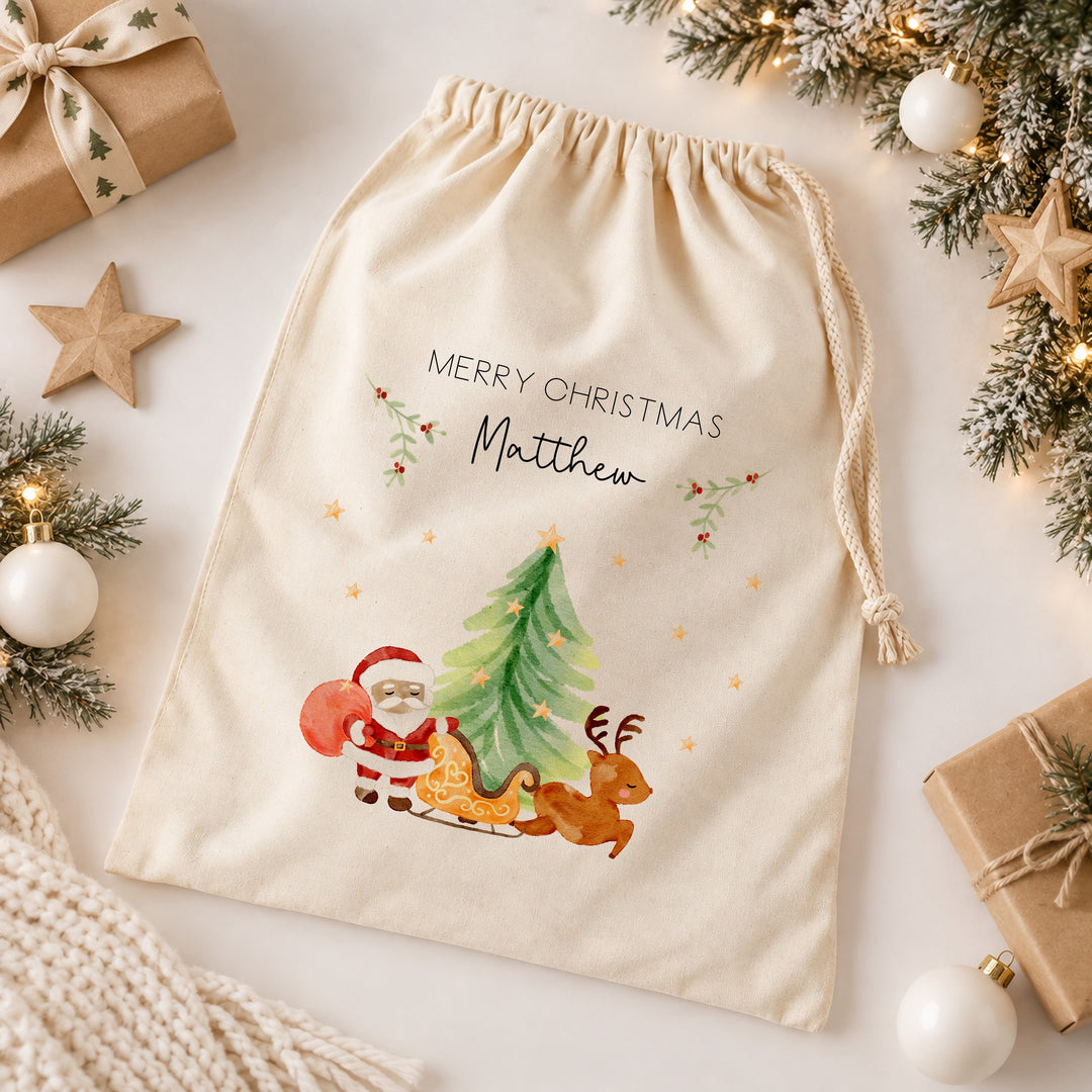 Personalised Santa Sack Santa Scene