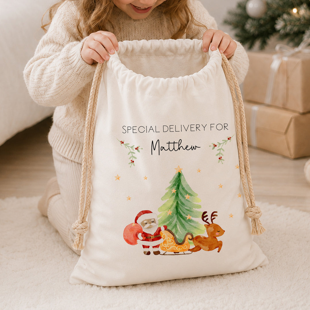 Personalised Santa Sack Santa Scene