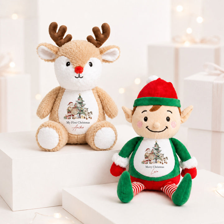 Personalised Santa &amp; Co Merry Christmas Soft Toy