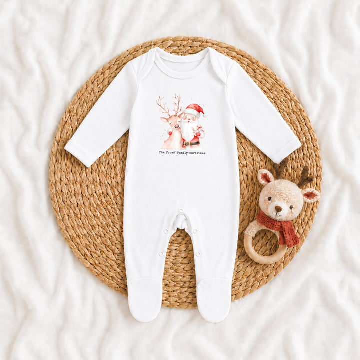 Personalised Reindeer &amp; Santa Family Matching Tartan Christmas Pyjamas