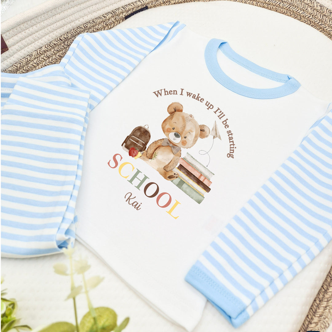 Personalised Bear First Day Of School Pyjamas