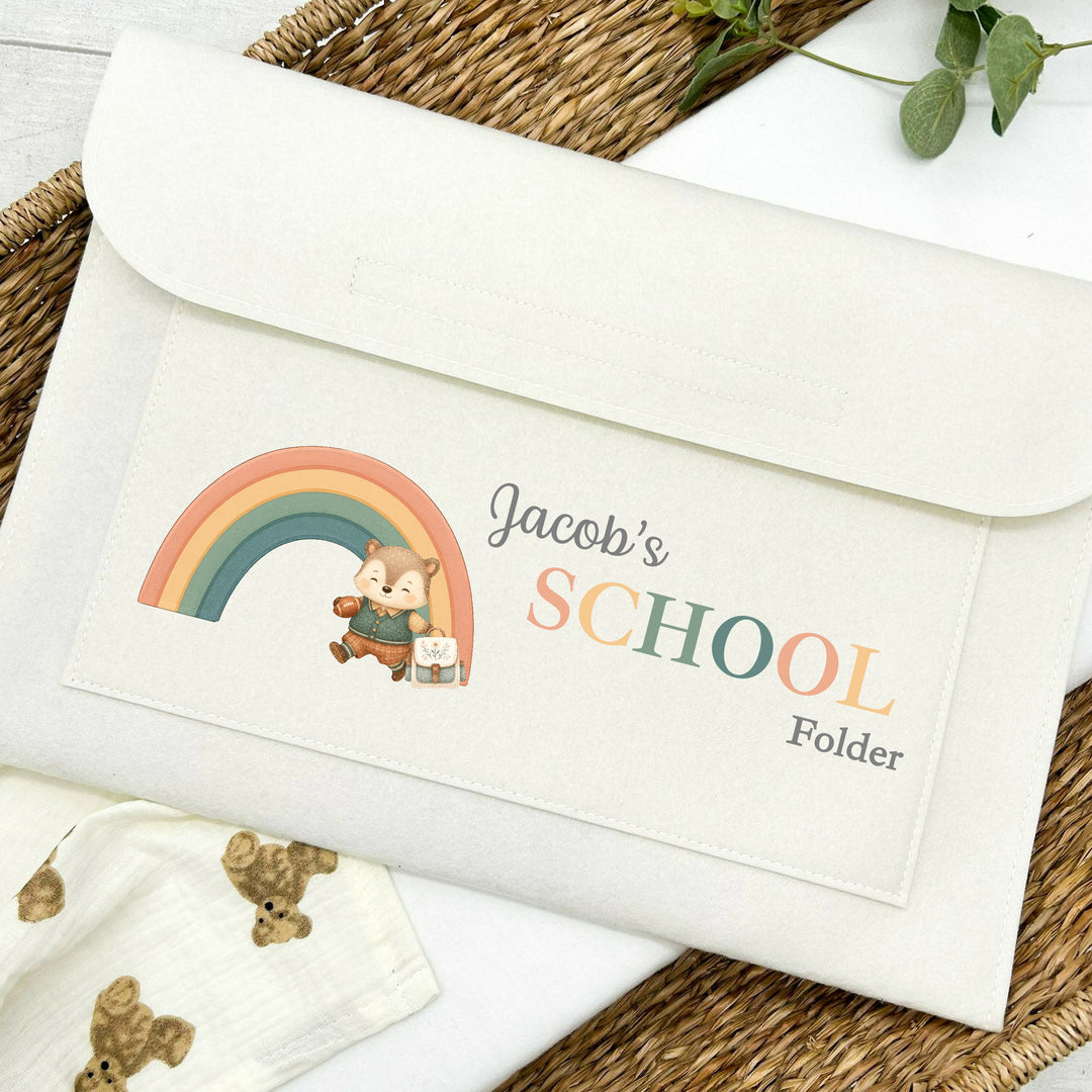 Personalised Rainbow School Art Work Folder