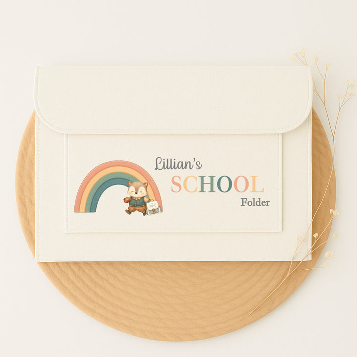 Personalised Rainbow School Art Work Folder