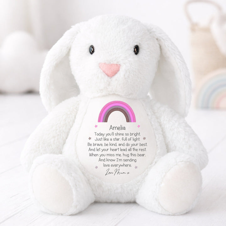 Personalised Shine Bright Pink Rainbow Soft Toy