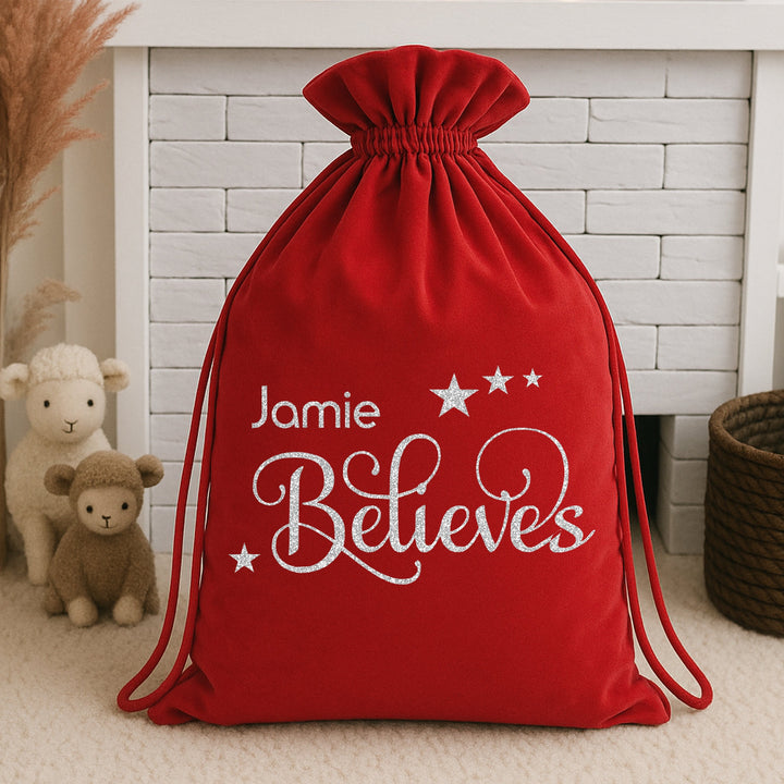 Personalised Christmas Santa Sack Name Believes