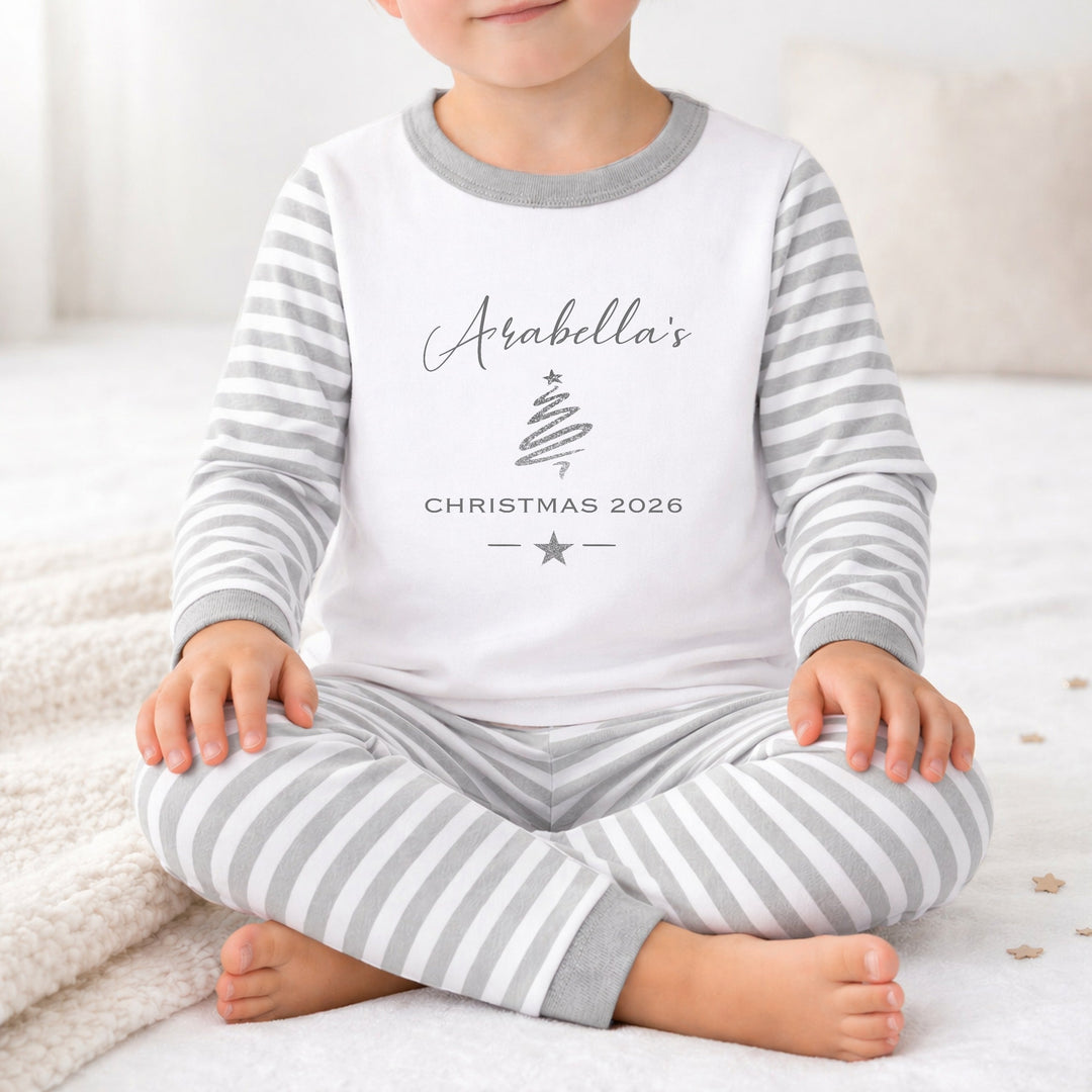 Personalised Silver Tree Christmas Pyjamas