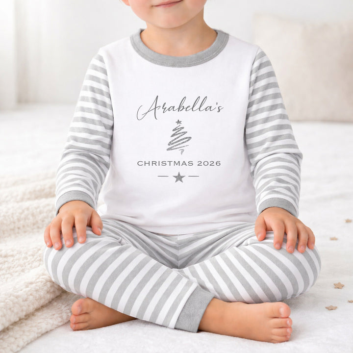 Personalised Silver Tree Christmas Pyjamas