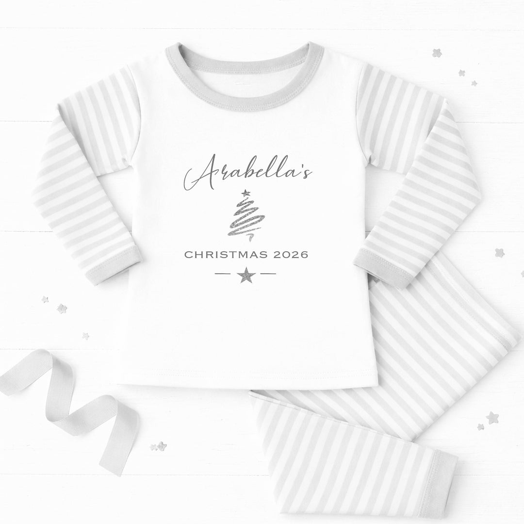 Personalised Silver Tree Christmas Pyjamas