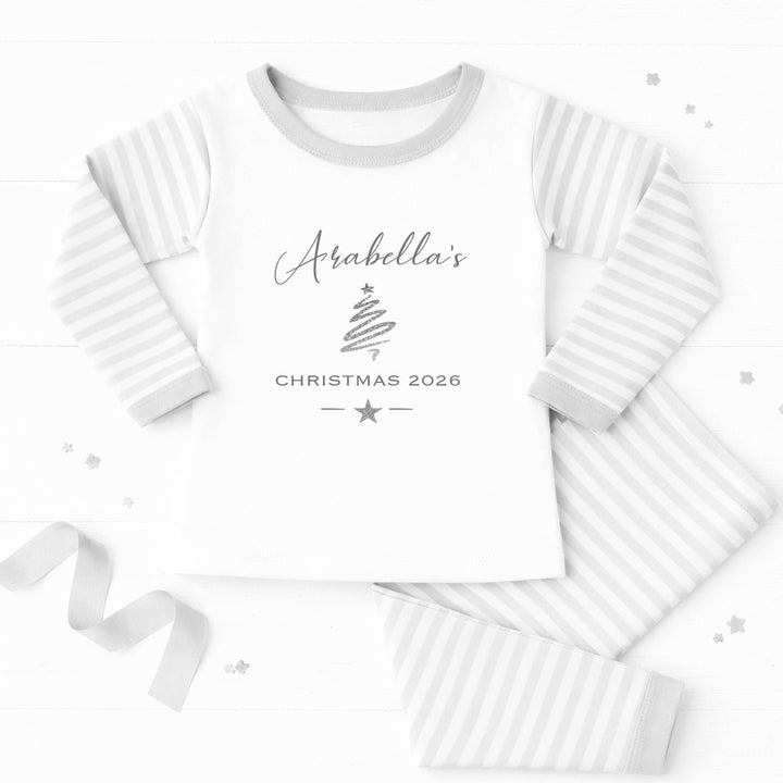 Personalised Silver Tree Christmas Pyjamas