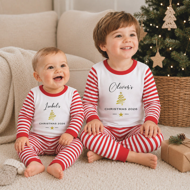 Personalised Christmas Gold Pyjamas