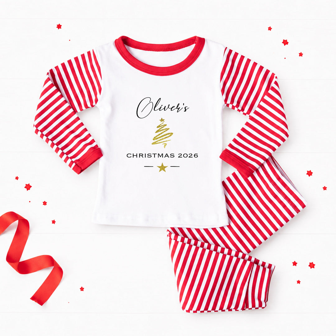 Personalised Christmas Gold Pyjamas