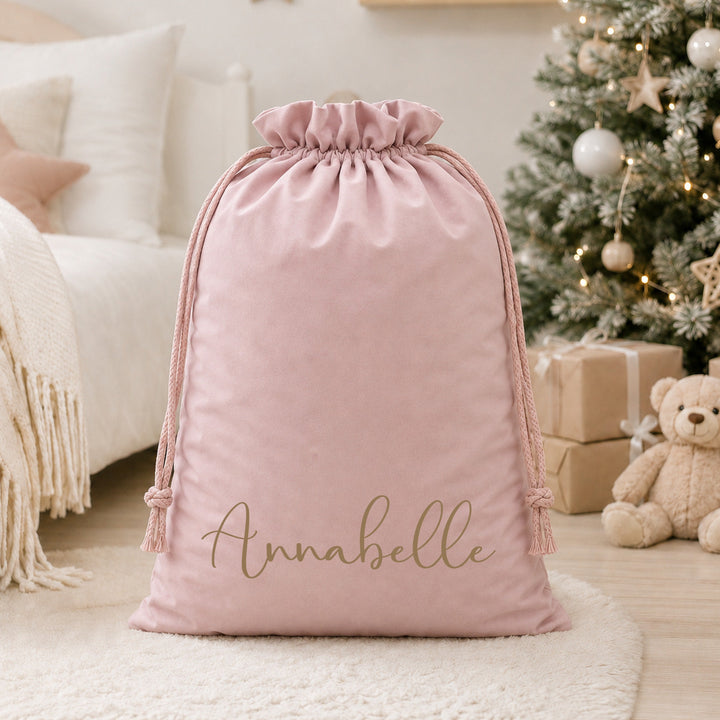 Personalised Name Christmas Sack or Matching Stocking