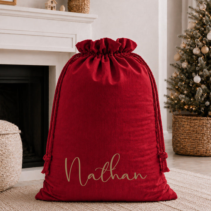 Personalised Name Christmas Sack or Matching Stocking