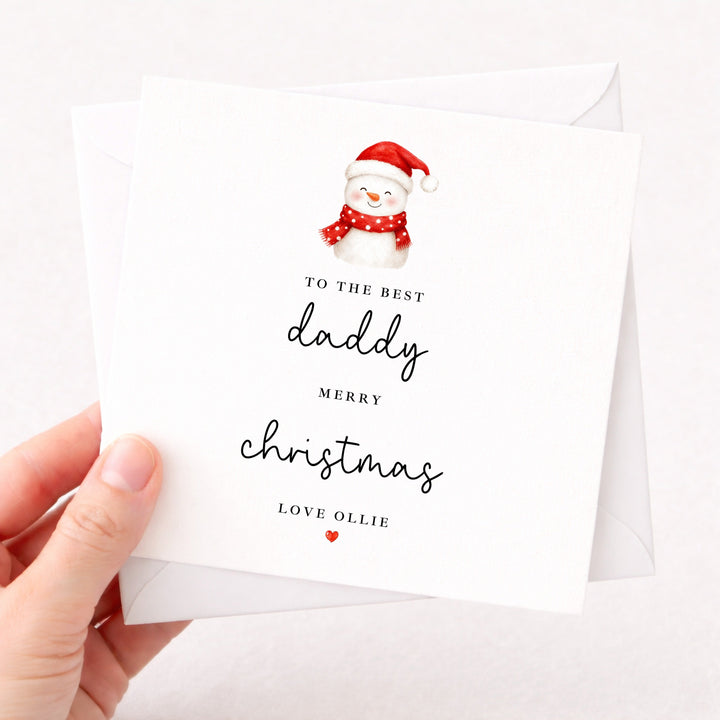 Personalised Snowman Merry Christmas To The Best Daddy Card