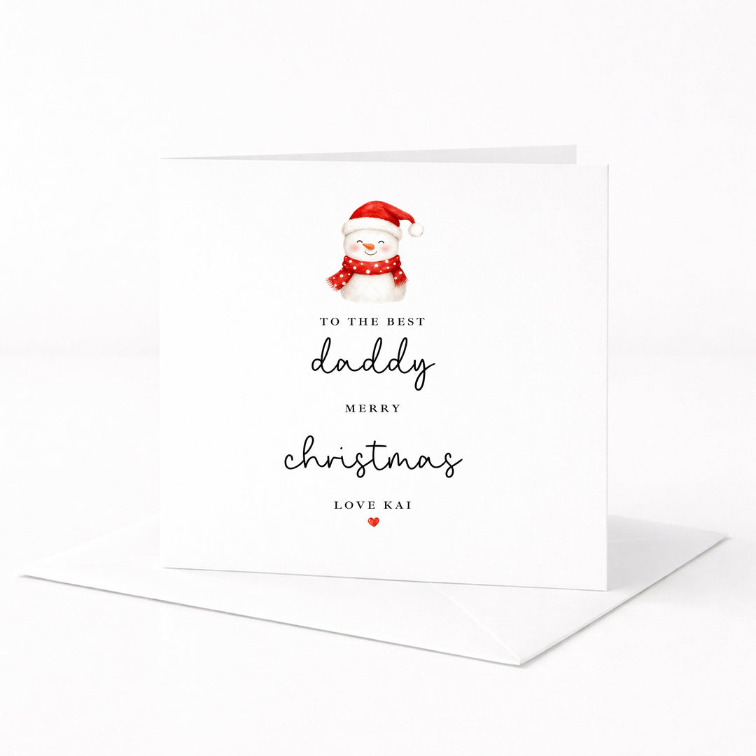 Personalised Snowman Merry Christmas To The Best Daddy Card