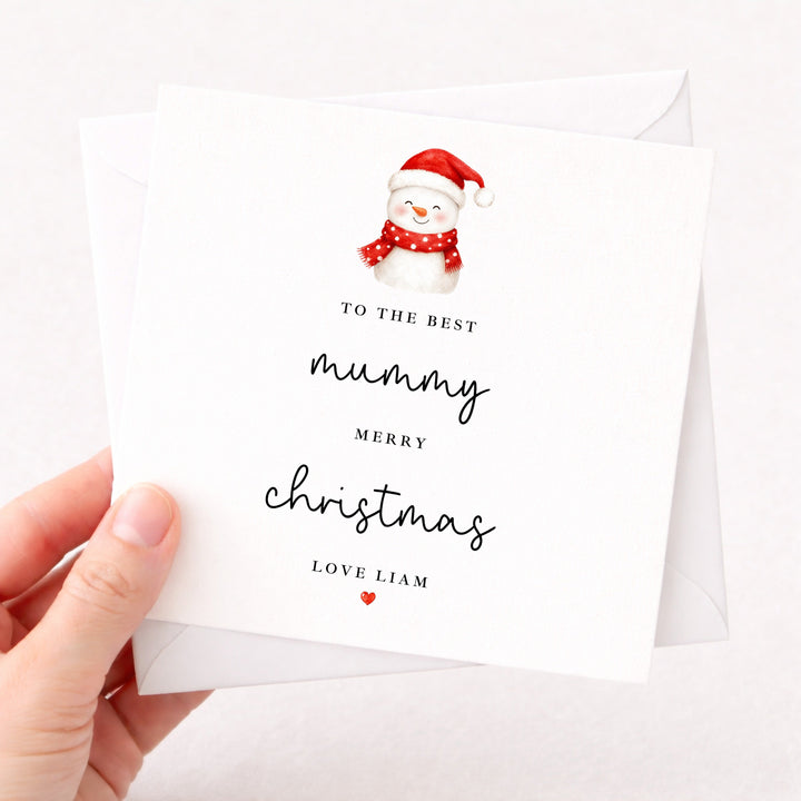 Personalised Snowman Merry Christmas To The Best Mummy Card