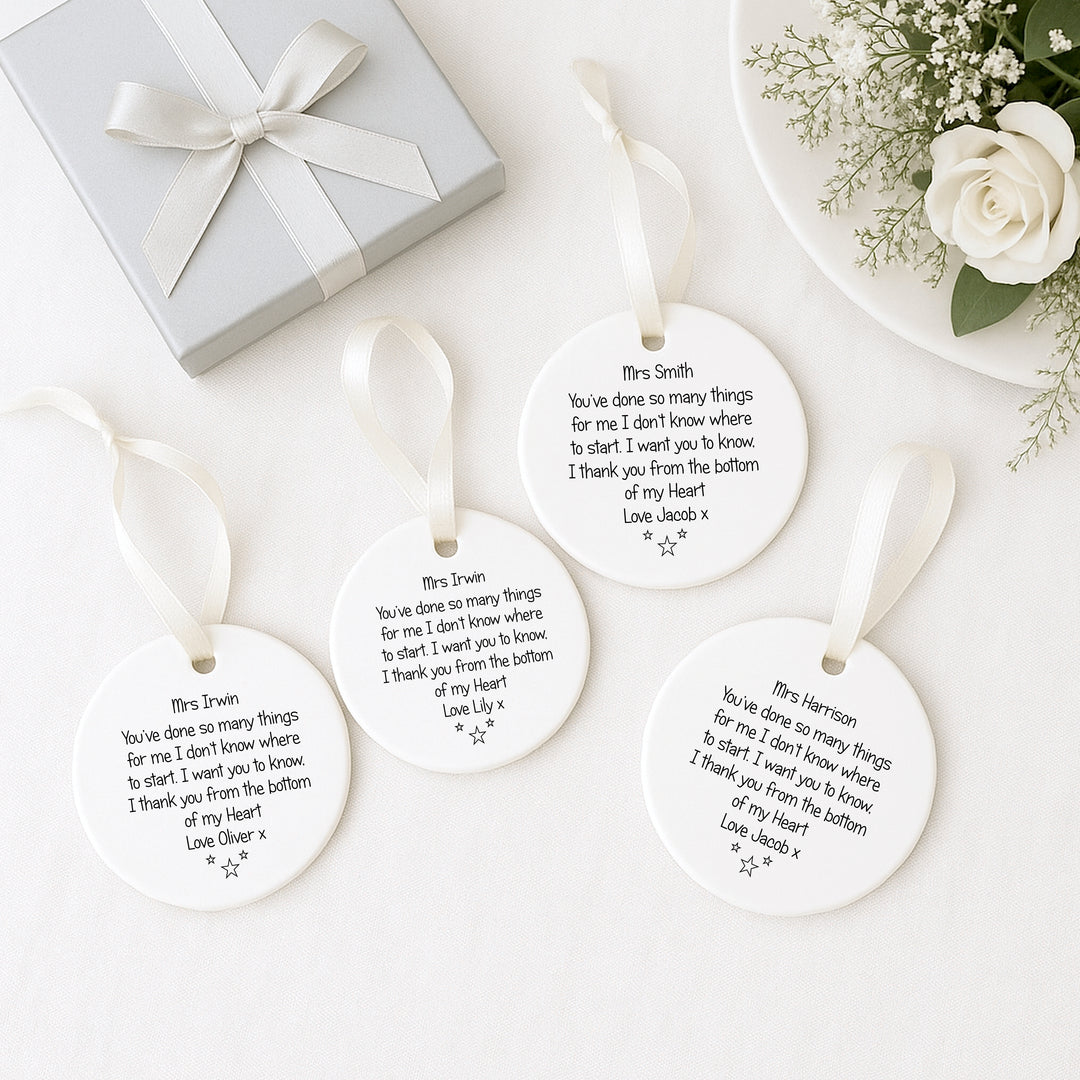 Personalised Ornament Star Poem Teacher Gif