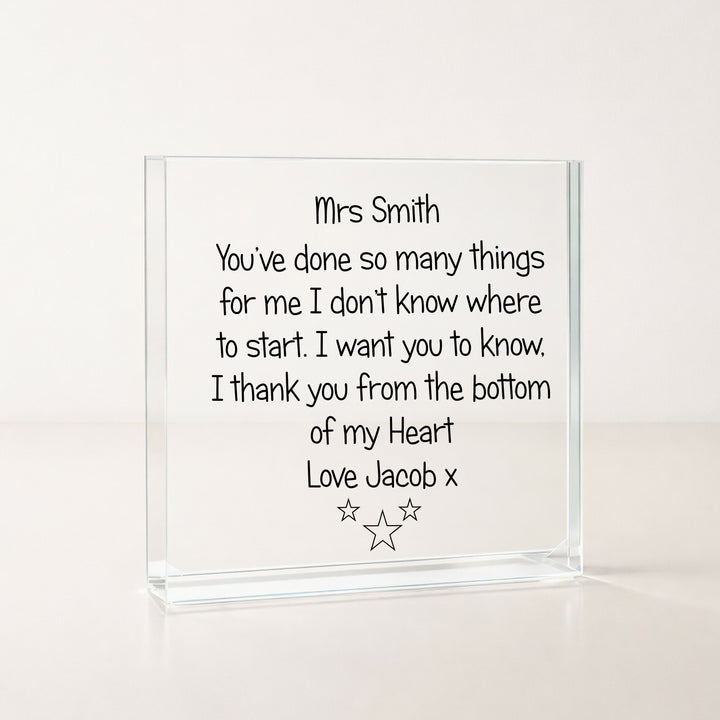 Personalised Acrylic Poem Stars Teacher Gift