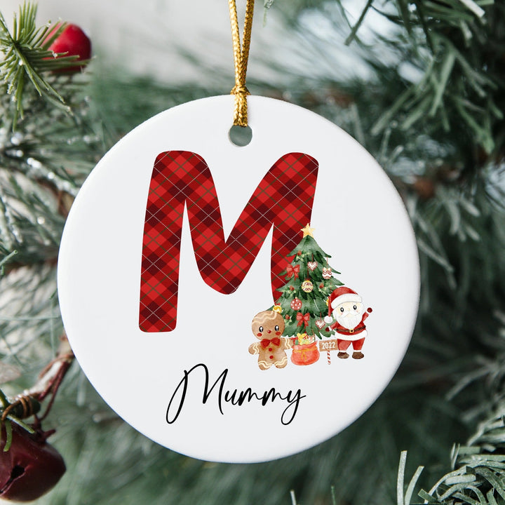 Personalised Tartan Ceramic Christmas Bauble