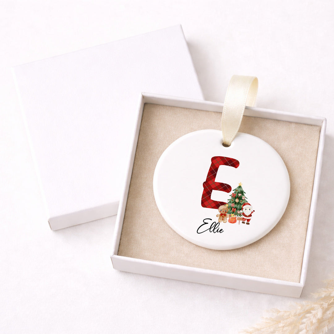 Personalised Tartan Ceramic Christmas Bauble