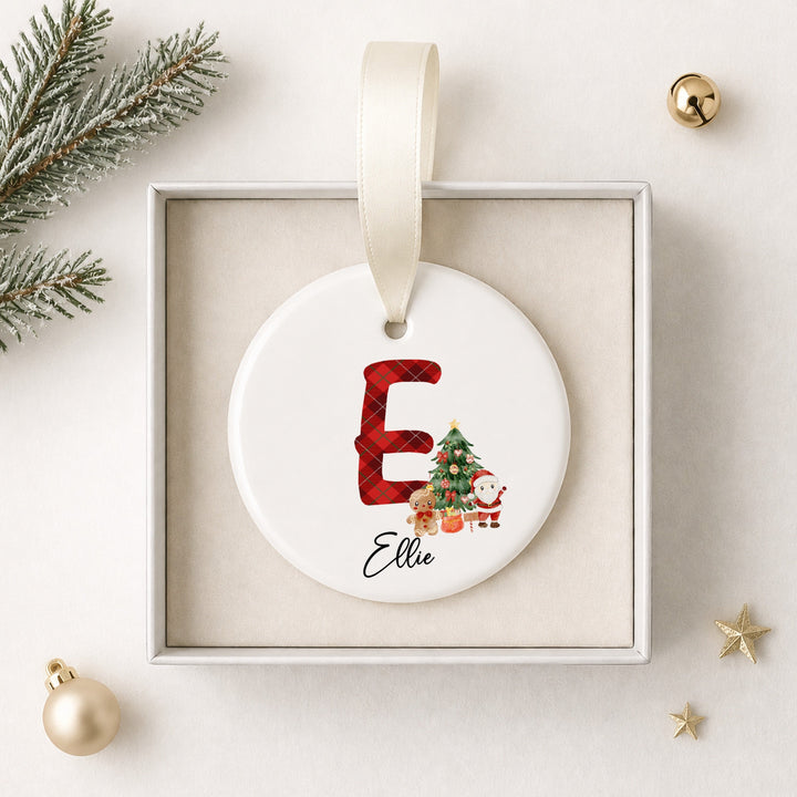 Personalised Tartan Ceramic Christmas Bauble