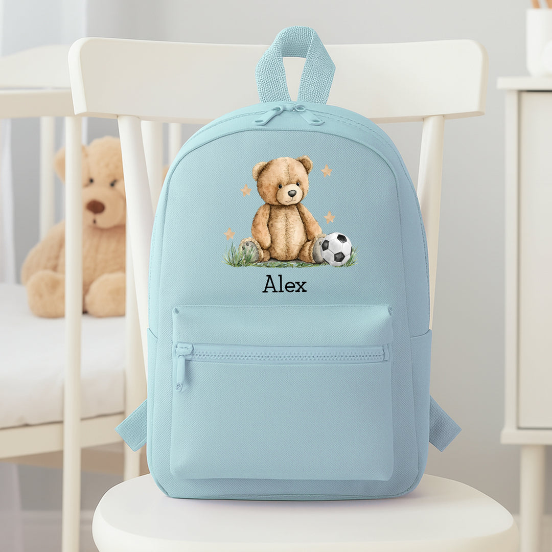 Personalised Teddy Football Toddler Backpack