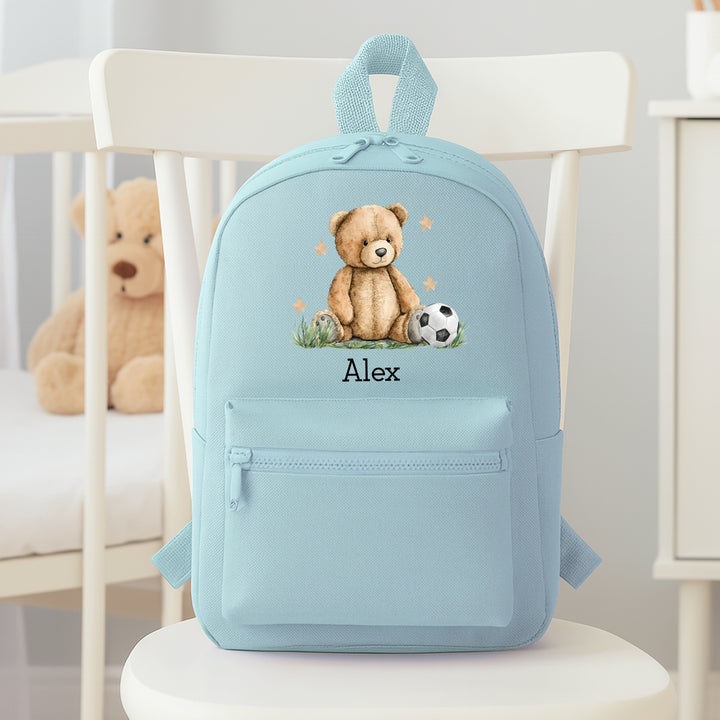 Personalised Teddy Football Toddler Backpack