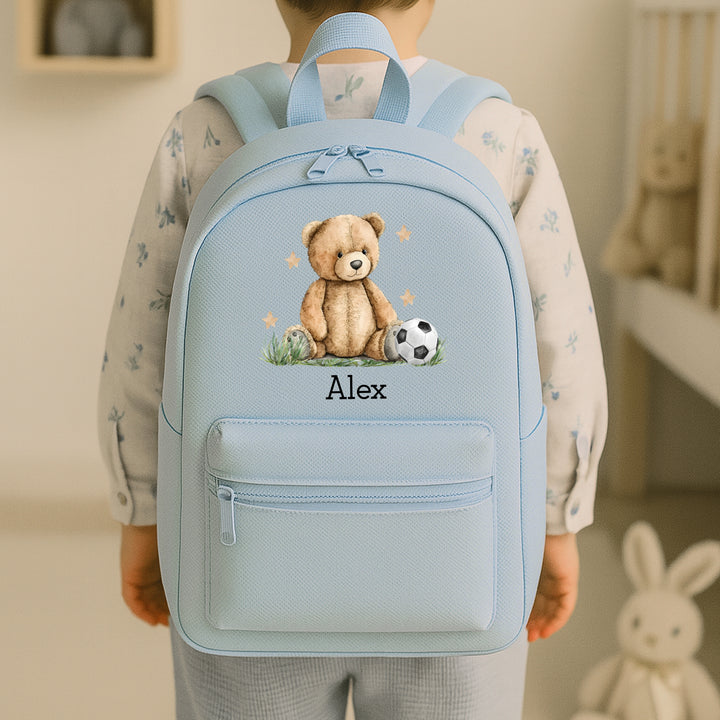 Personalised Teddy Football Toddler Backpack