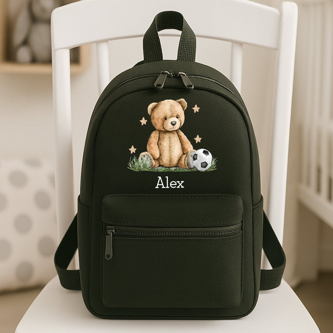 Personalised Teddy Football Toddler Backpack