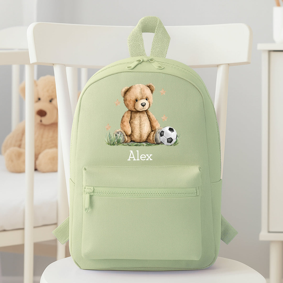 Personalised Teddy Football Toddler Backpack