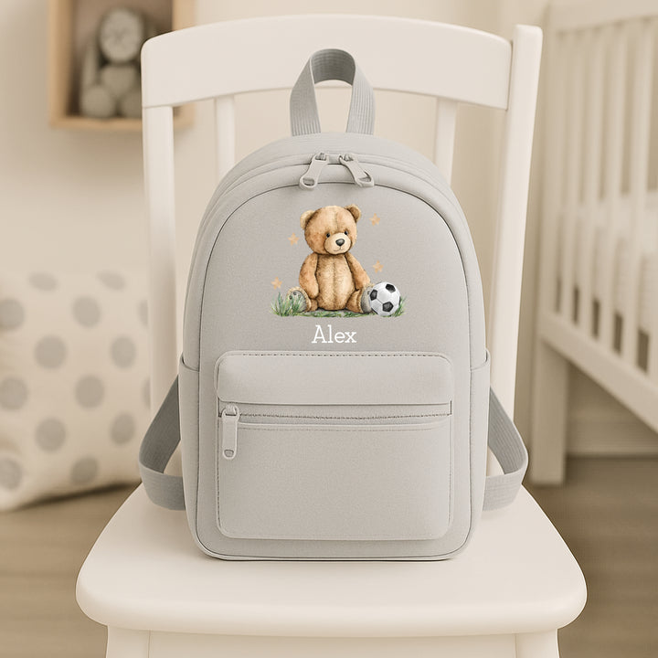 Personalised Teddy Football Toddler Backpack