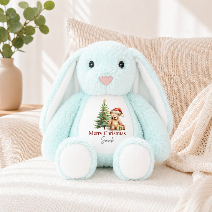 Personalised Red Teddy Tree My First Christmas Soft Toy