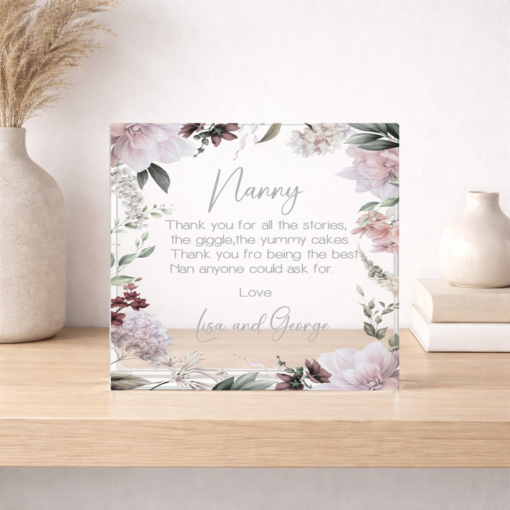 Personalised Thank You Nanny Acrylic Block