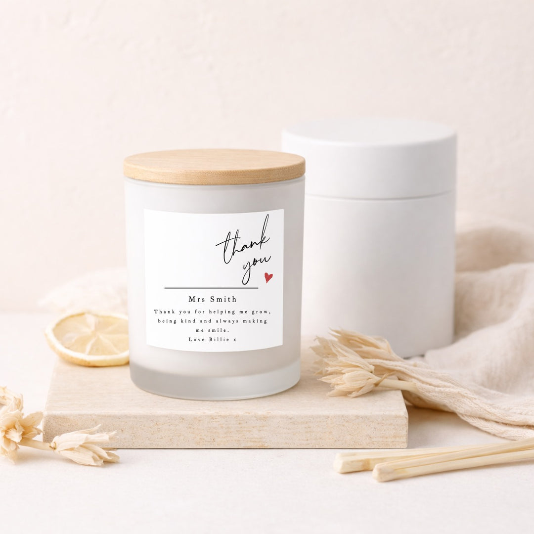 Personalised Thank You Teacher Candle &amp; Box