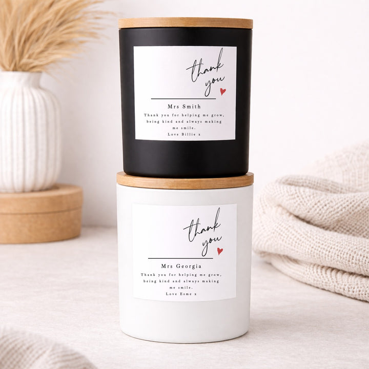 Personalised Thank You Teacher Candle &amp; Box