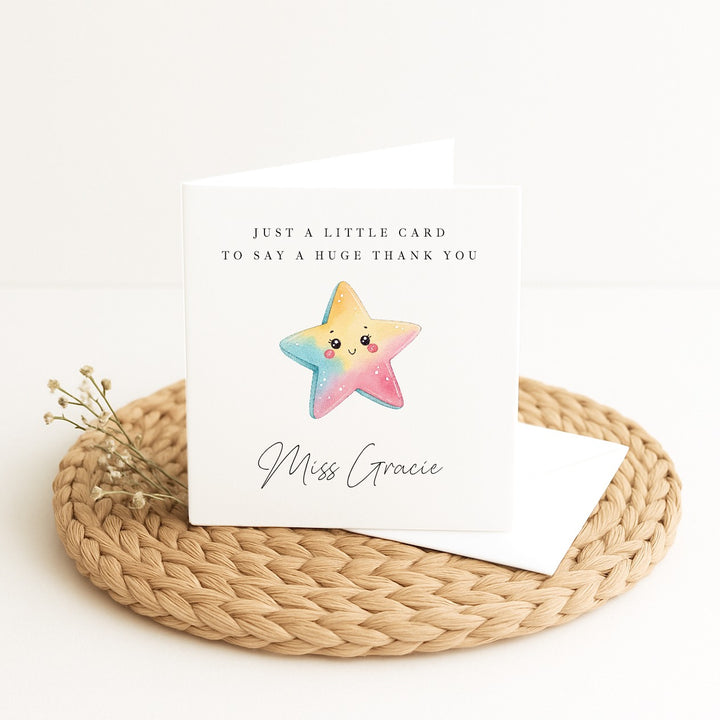 Personalised Thank You Star Teacher Card