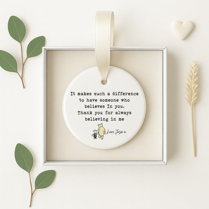 Personalised Pooh Bear Poem Ornament Teacher Gift