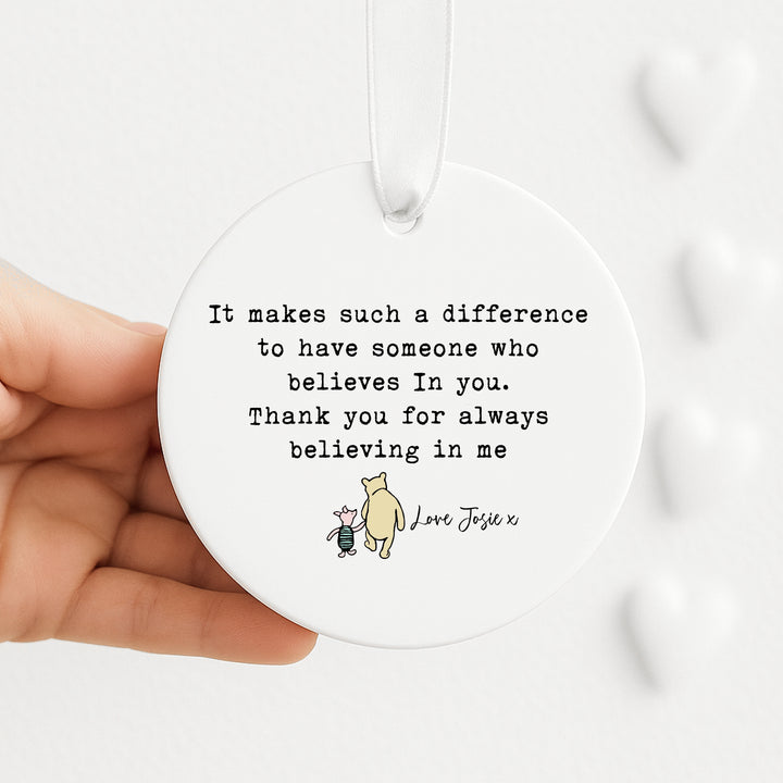 Personalised Pooh Bear Poem Ornament Teacher Gift