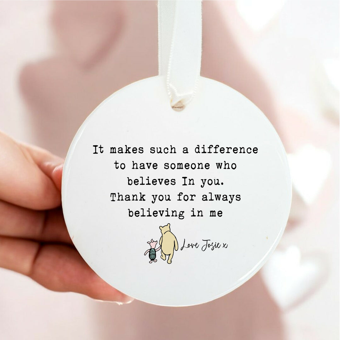 Personalised Pooh Bear Poem Ornament Teacher Gift
