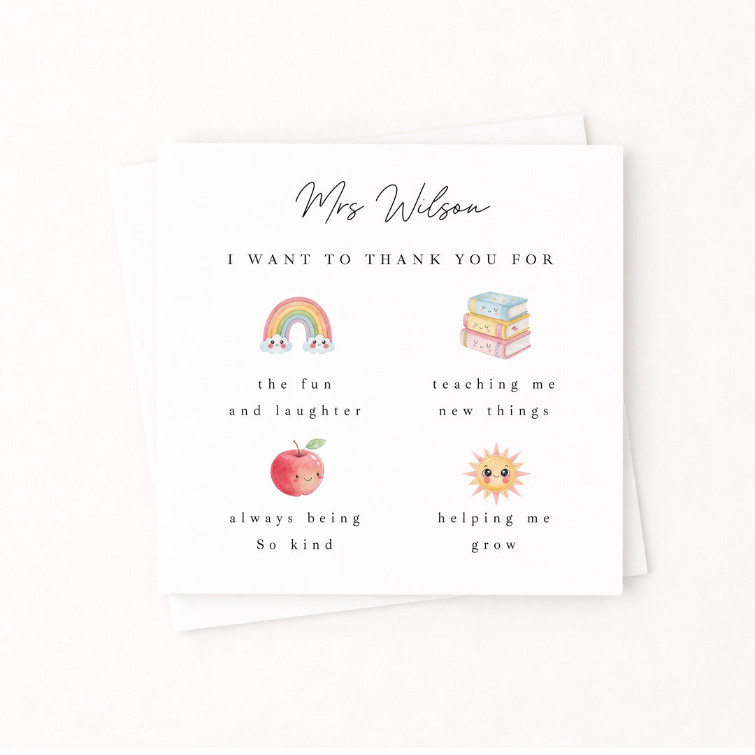 Personalised Thank You For Everything Teacher Card