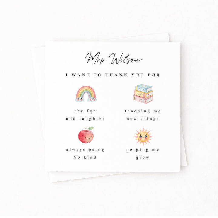 Personalised Thank You For Everything Teacher Card