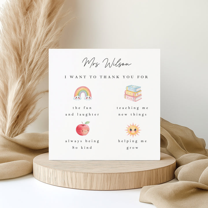 Personalised Thank You For Everything Teacher Card