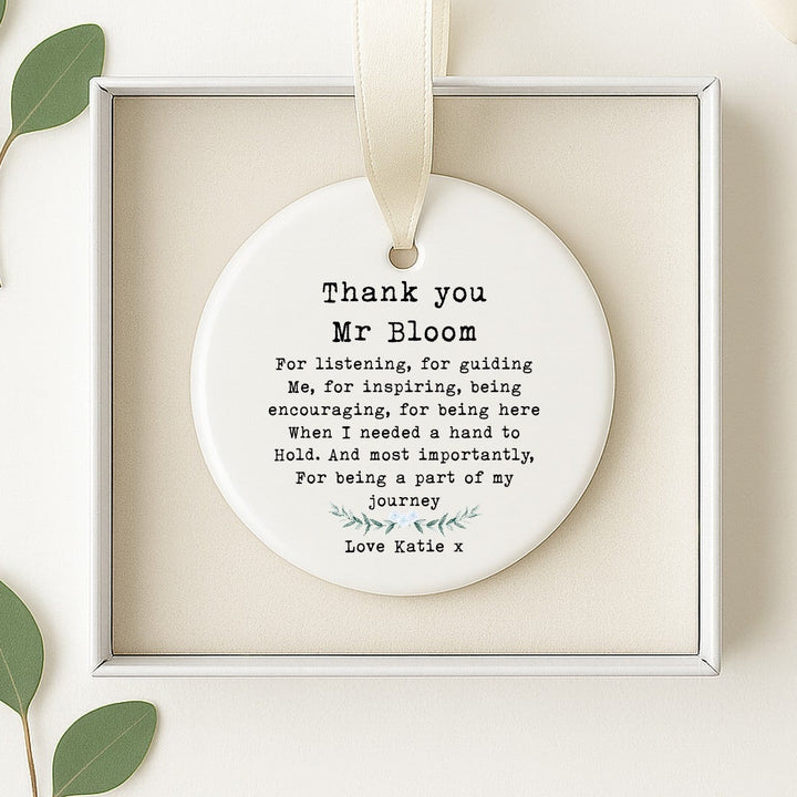 Personalised Stars Poem Ornament Thank You Teacher Gift