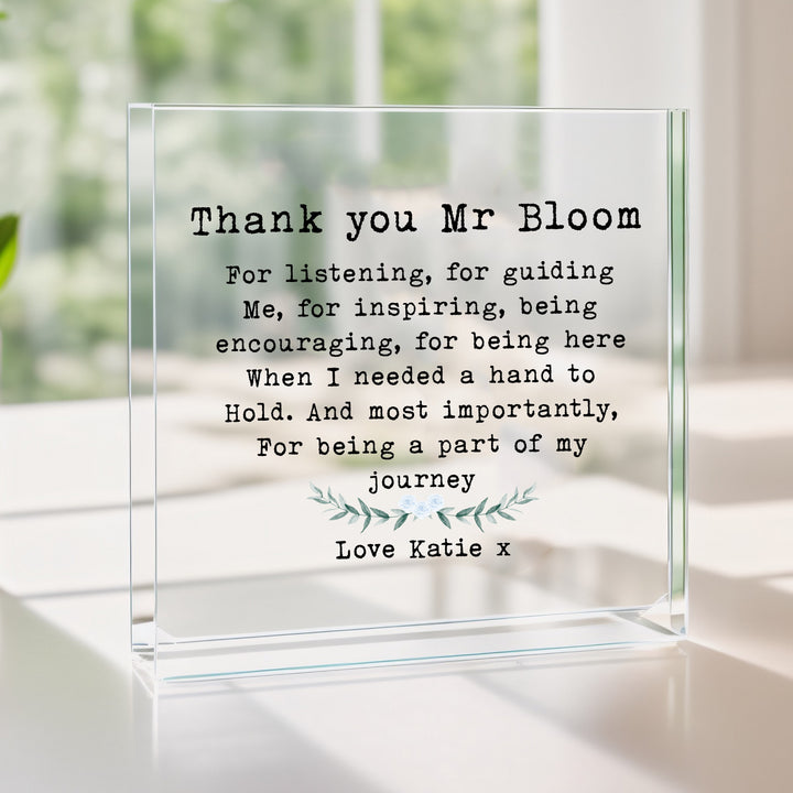 Personalised Thank You Teachers Keepsake Acrylic Block